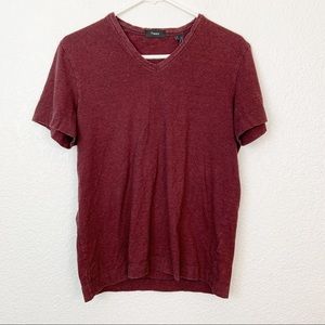 Theory Red V Neck Shirt Small